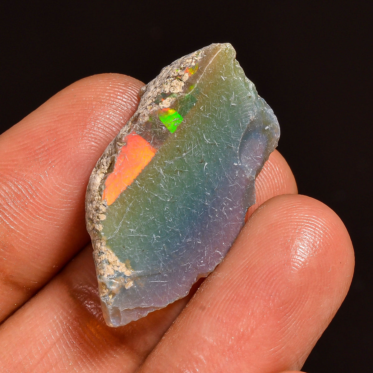 Splendid Top Grade Quality 100% Natural Welo Fire Ethiopian Opal Fancy Rough Loose Gemstone For Making Jewelry 29X15X6 MM 10.50 Cts. KR59-7 Sunkarton