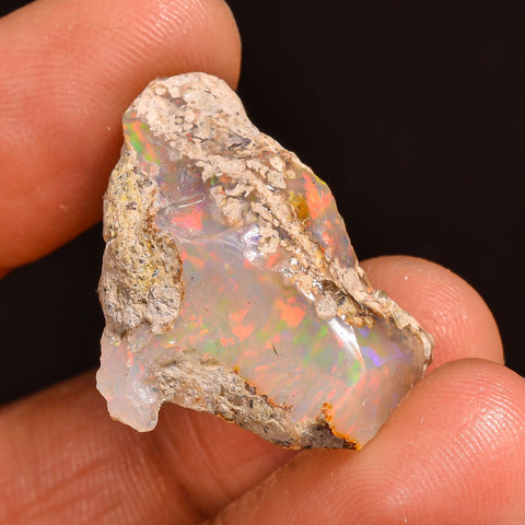 Tempting Top Grade Quality 100% Natural Welo Fire Ethiopian Opal Fancy Rough Loose Gemstone For Making Jewelry 25X19X10MM 16.50 Cts. KR59-82 Sunkarton