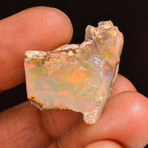 Tempting Top Grade Quality 100% Natural Welo Fire Ethiopian Opal Fancy Rough Loose Gemstone For Making Jewelry 25X19X10MM 16.50 Cts. KR59-82 Sunkarton
