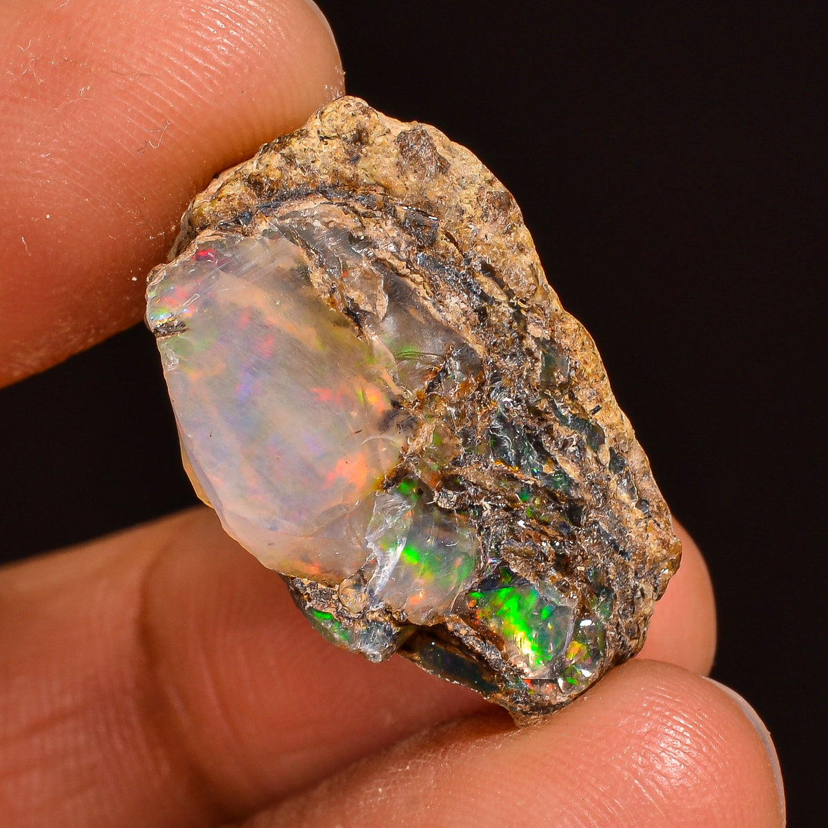 Terrific Top Grade Quality 100% Natural Welo Fire Ethiopian Opal Fancy Rough Loose Gemstone For Making Jewelry 23X15X11MM 18.00 Cts. KR59-83 Sunkarton