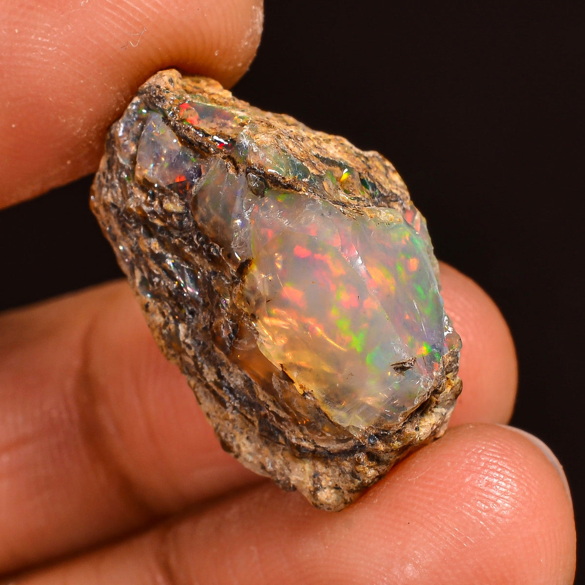 Terrific Top Grade Quality 100% Natural Welo Fire Ethiopian Opal Fancy Rough Loose Gemstone For Making Jewelry 23X15X11MM 18.00 Cts. KR59-83 Sunkarton