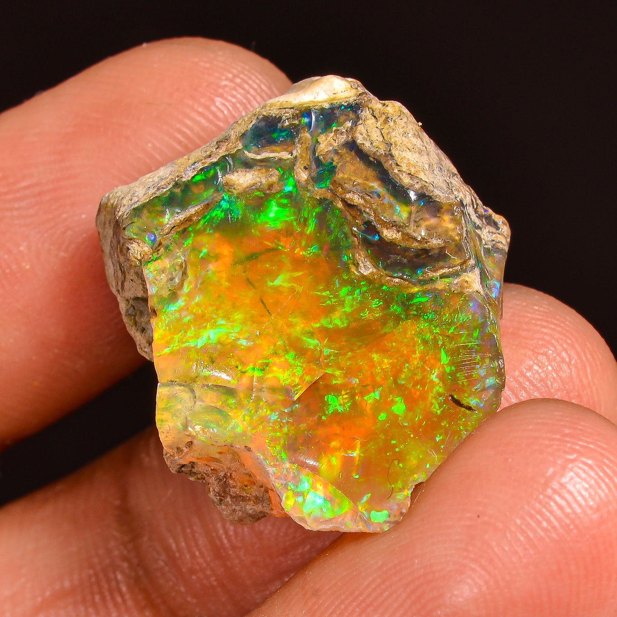 Unique Top Grade Quality 100% Natural Welo Fire Ethiopian Opal Fancy Rough Loose Gemstone For Making Jewelry 22X18X9 MM 16.00 Cts. KR59-84 Sunkarton
