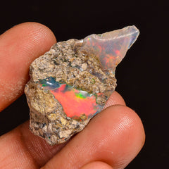 Wonderful Top Grade Quality 100% Natural Welo Fire Ethiopian Opal Fancy Rough Loose Gemstone For Making Jewelry 33X18X10MM 18.50 Cts KR59-85 Sunkarton