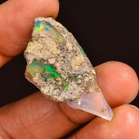 Wonderful Top Grade Quality 100% Natural Welo Fire Ethiopian Opal Fancy Rough Loose Gemstone For Making Jewelry 33X18X10MM 18.50 Cts KR59-85 Sunkarton