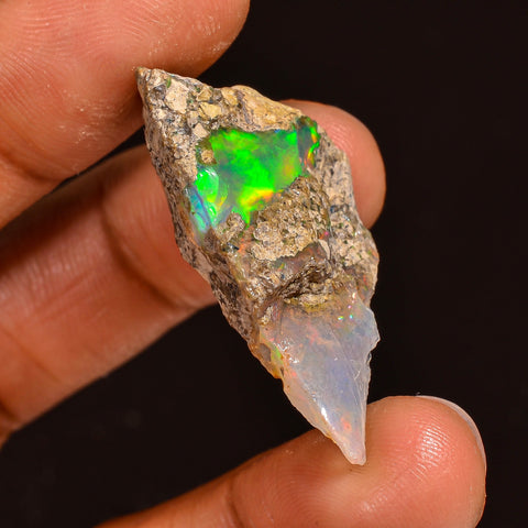 Wonderful Top Grade Quality 100% Natural Welo Fire Ethiopian Opal Fancy Rough Loose Gemstone For Making Jewelry 33X18X10MM 18.50 Cts KR59-85 Sunkarton