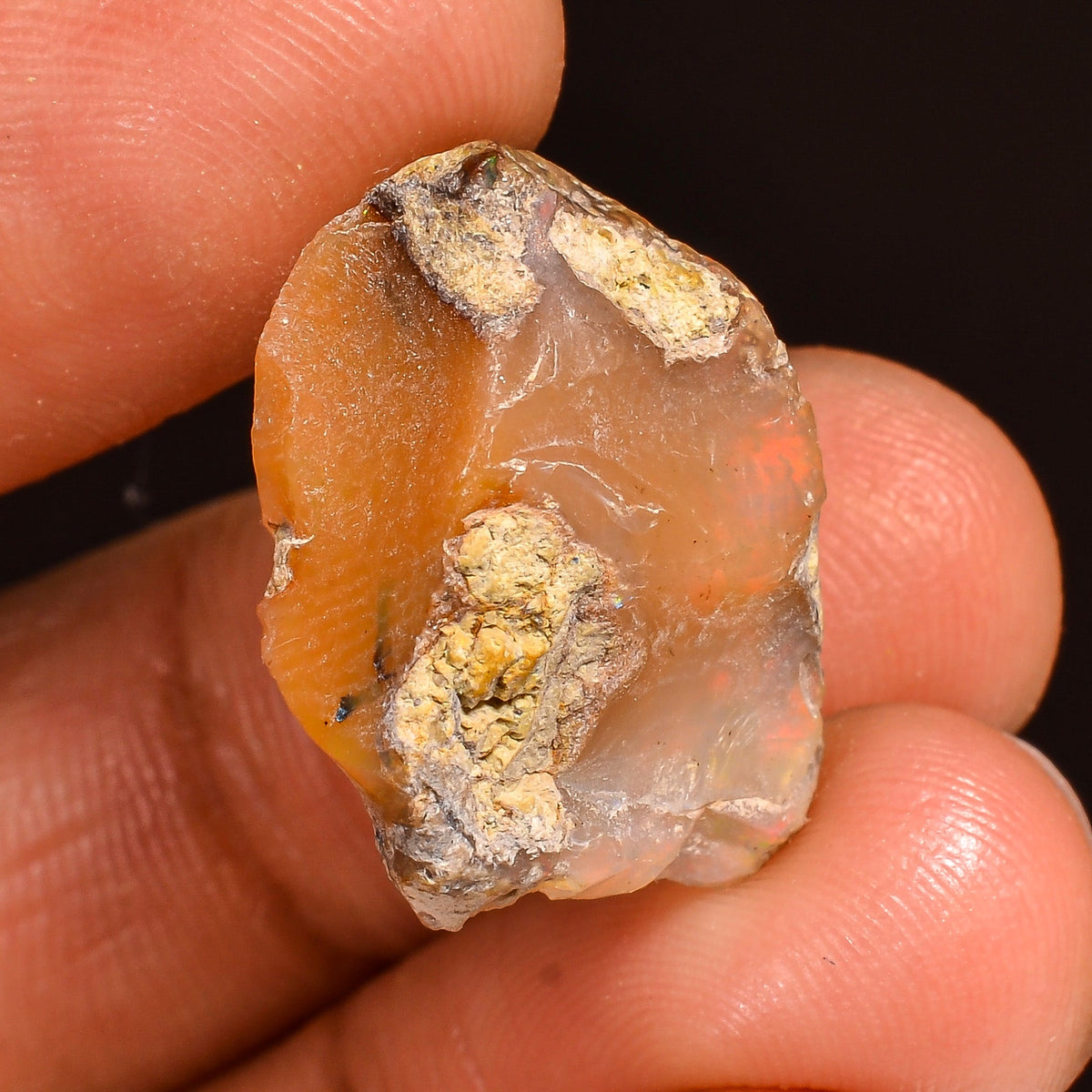 Mind Blowing Top Grade Quality 100% Natural Welo Fire Ethiopian Opal Rough Loose Gemstone For Making Jewelry 19X16X9 MM 12.50 Cts. KR59-86 Sunkarton