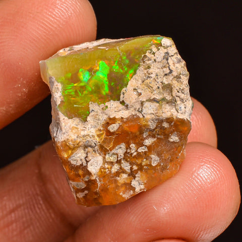Splendid Top Grade Quality 100% Natural Welo Fire Ethiopian Opal Fancy Rough Loose Gemstone For Making Jewelry 23X17X15MM 25.50 Cts. KR59-88 Sunkarton