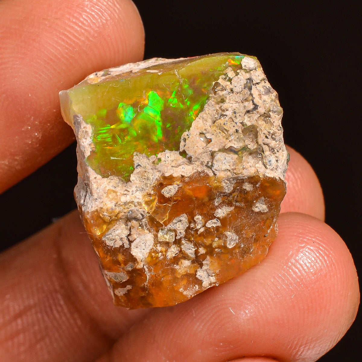 Splendid Top Grade Quality 100% Natural Welo Fire Ethiopian Opal Fancy Rough Loose Gemstone For Making Jewelry 23X17X15MM 25.50 Cts. KR59-88 Sunkarton
