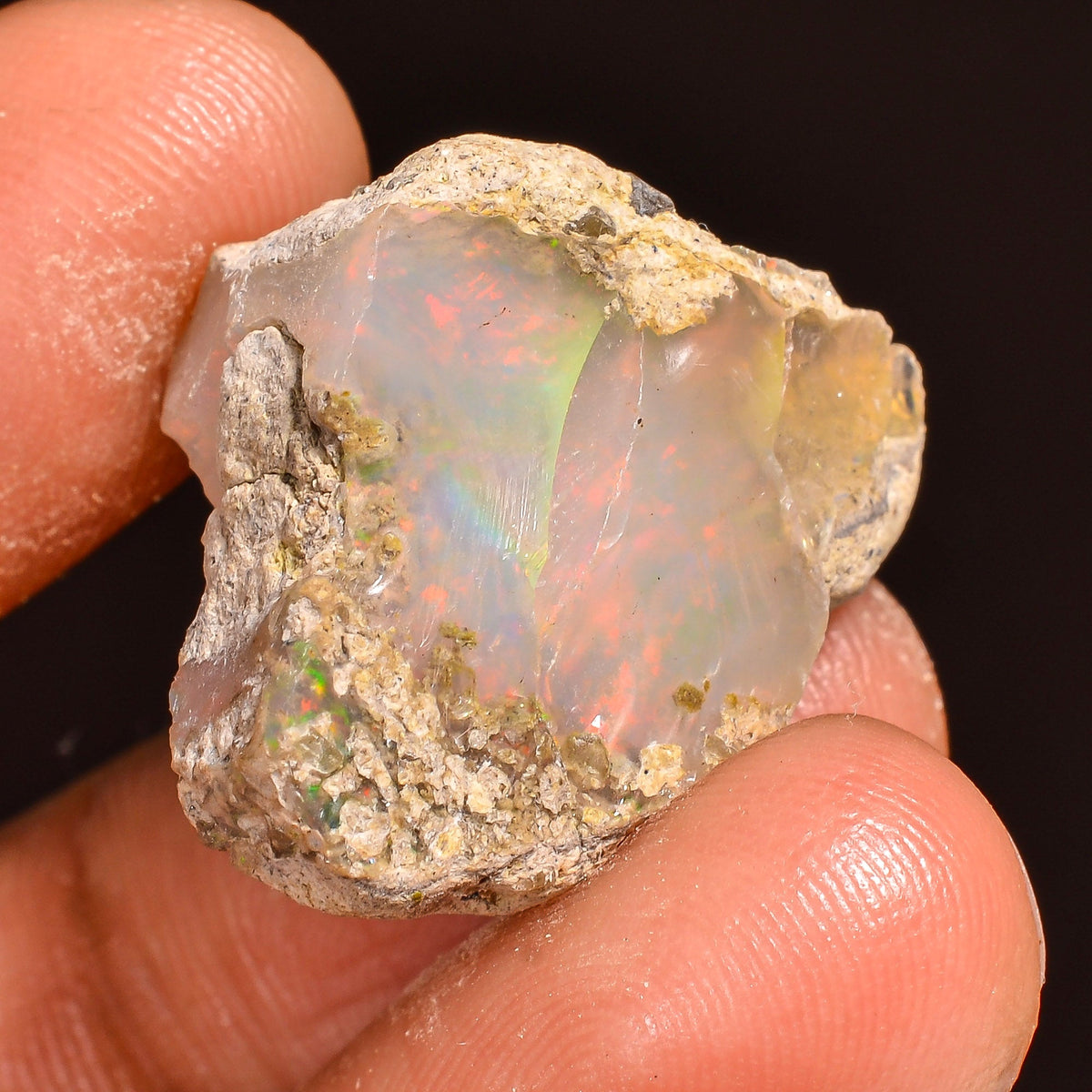 Superb Top Grade Quality 100% Natural Welo Fire Ethiopian Opal Fancy Rough Loose Gemstone For Making Jewelry 22X18X12 MM 19.50 Cts. KR59-89 Sunkarton