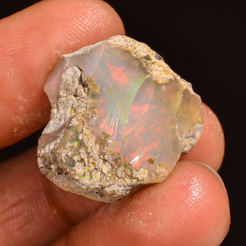 Superb Top Grade Quality 100% Natural Welo Fire Ethiopian Opal Fancy Rough Loose Gemstone For Making Jewelry 22X18X12 MM 19.50 Cts. KR59-89 Sunkarton