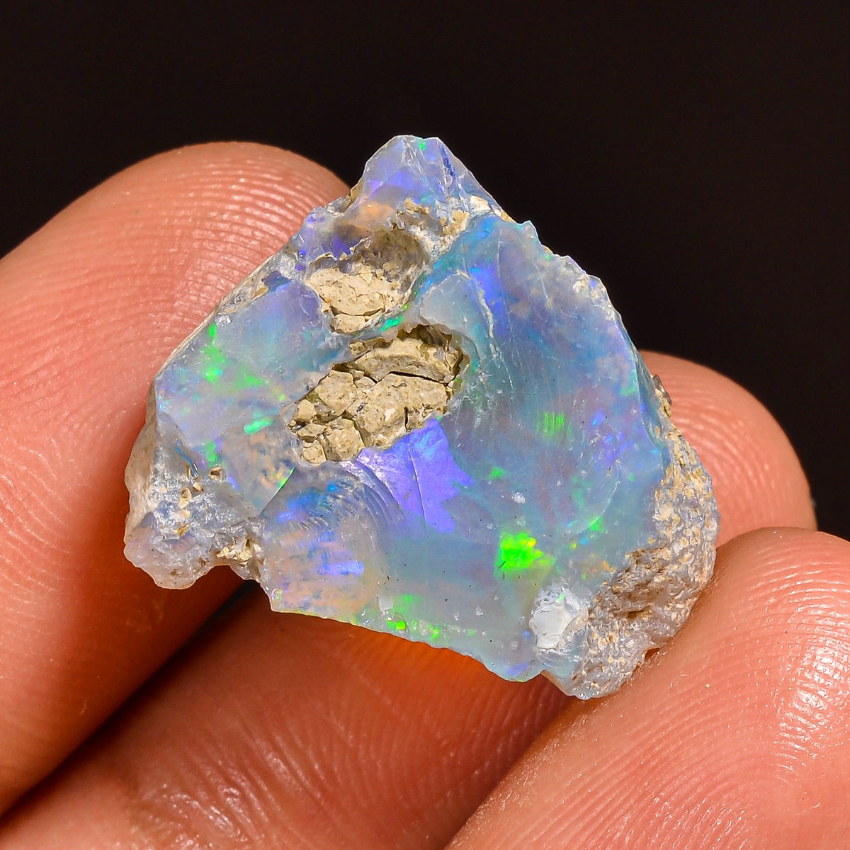Superb Top Grade Quality 100% Natural Welo Fire Ethiopian Opal Fancy Shape Rough Loose Gemstone For Making Jewelry 19X16X8MM 11.00 Cts KR598 Sunkarton