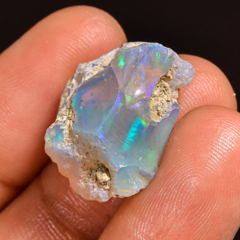 Superb Top Grade Quality 100% Natural Welo Fire Ethiopian Opal Fancy Shape Rough Loose Gemstone For Making Jewelry 19X16X8MM 11.00 Cts KR598 Sunkarton