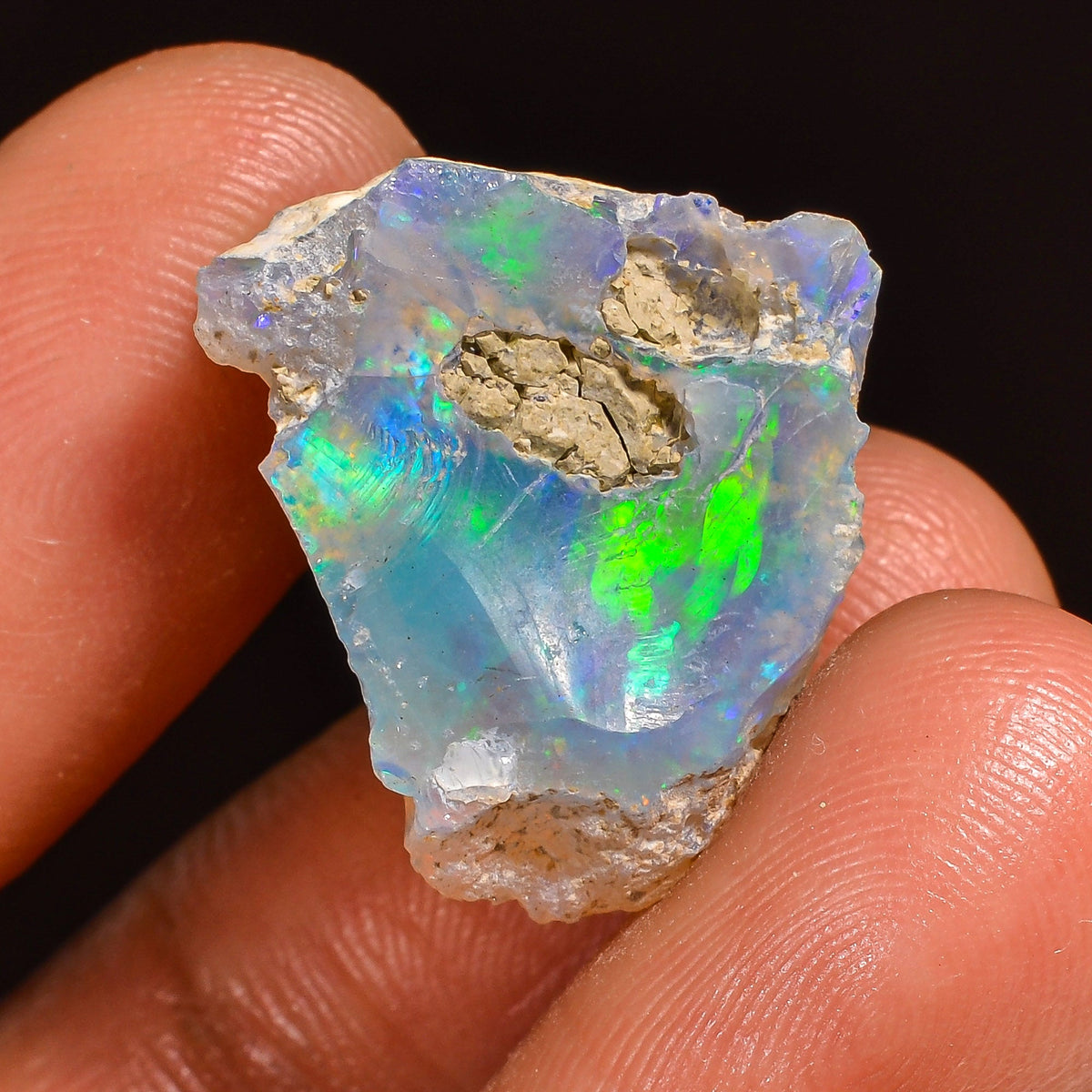 Superb Top Grade Quality 100% Natural Welo Fire Ethiopian Opal Fancy Shape Rough Loose Gemstone For Making Jewelry 19X16X8MM 11.00 Cts KR598 Sunkarton