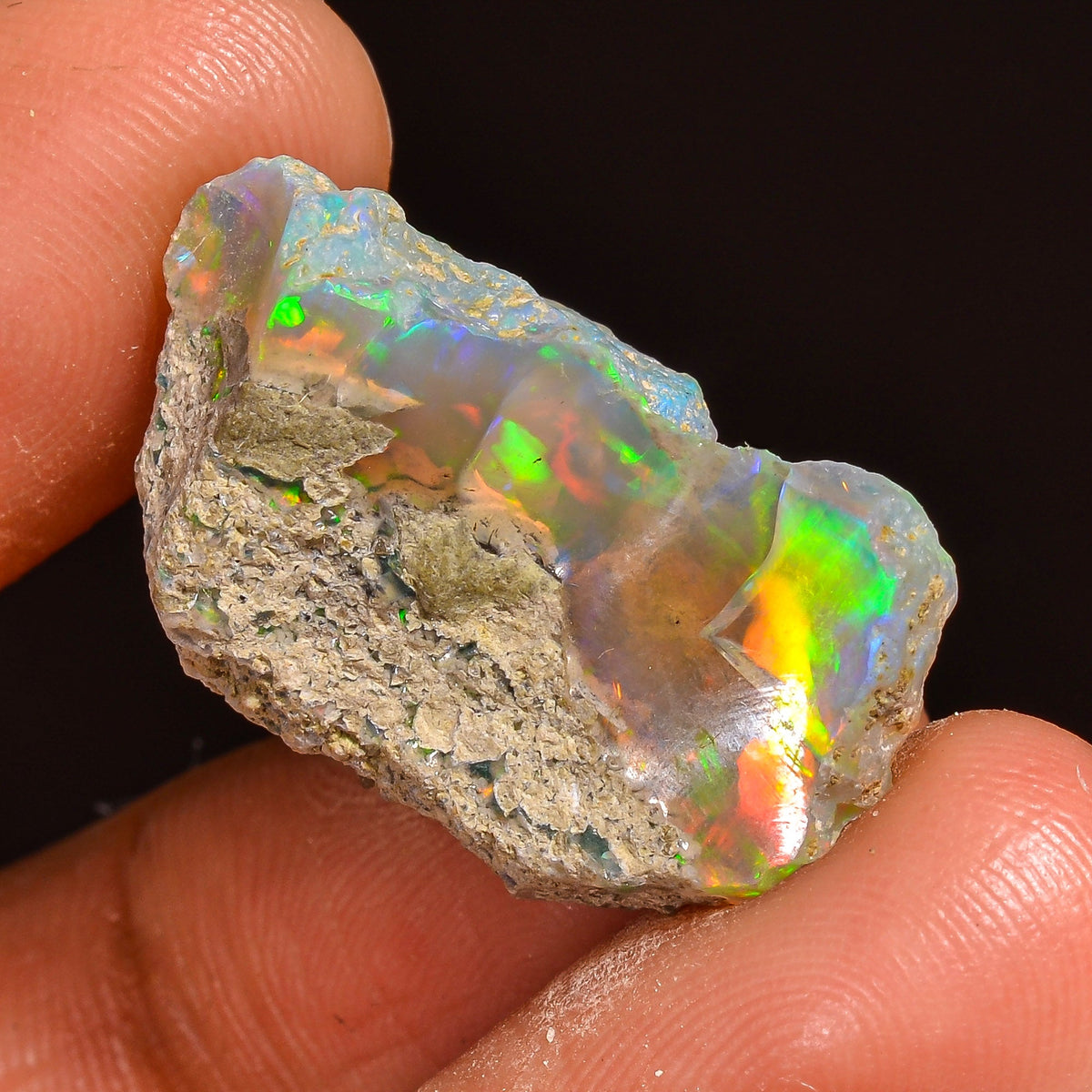 Stunning Top Grade Quality 100% Natural Welo Fire Ethiopian Opal Fancy Rough Loose Gemstone For Making Jewelry 23X14X10MM 13.00 Cts. KR59-90 Sunkarton