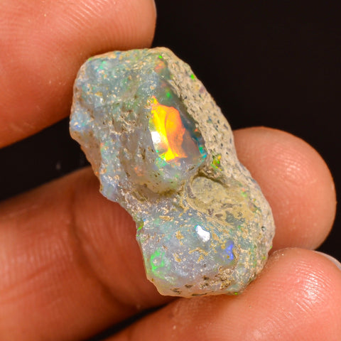 Stunning Top Grade Quality 100% Natural Welo Fire Ethiopian Opal Fancy Rough Loose Gemstone For Making Jewelry 23X14X10MM 13.00 Cts. KR59-90 Sunkarton