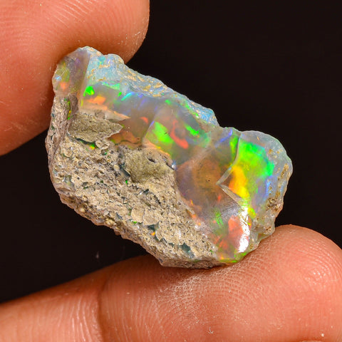 Stunning Top Grade Quality 100% Natural Welo Fire Ethiopian Opal Fancy Rough Loose Gemstone For Making Jewelry 23X14X10MM 13.00 Cts. KR59-90 Sunkarton