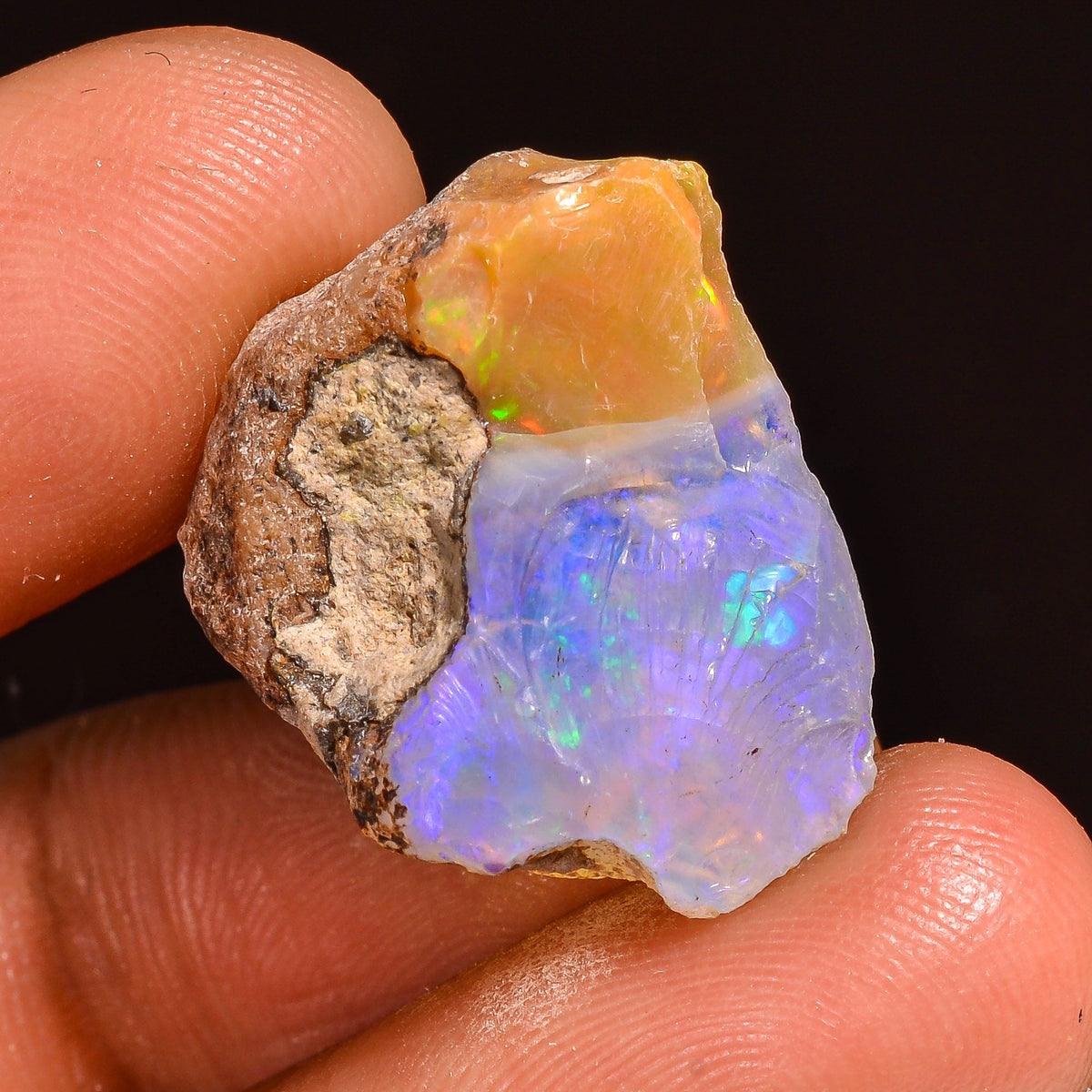 Supreme Top Grade Quality 100% Natural Welo Fire Ethiopian Opal Fancy Rough Loose Gemstone For Making Jewelry 20X17X10 MM 13.50 Cts. KR59-91 Sunkarton