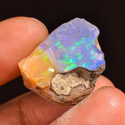 Supreme Top Grade Quality 100% Natural Welo Fire Ethiopian Opal Fancy Rough Loose Gemstone For Making Jewelry 20X17X10 MM 13.50 Cts. KR59-91 Sunkarton