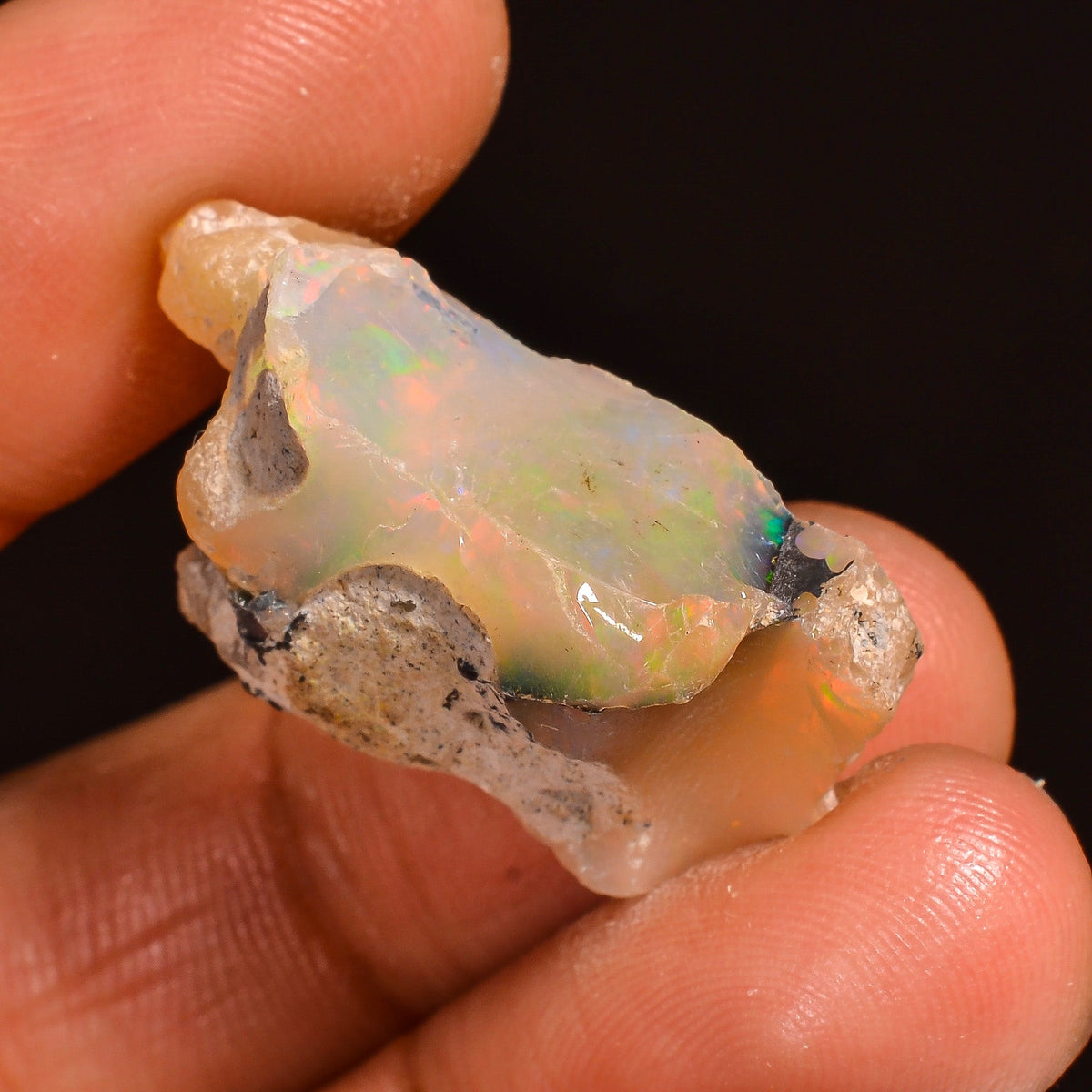 Tempting Top Grade Quality 100% Natural Welo Fire Ethiopian Opal Fancy Rough Loose Gemstone For Making Jewelry 27X16X11MM 17.00 Cts. KR59-92 Sunkarton