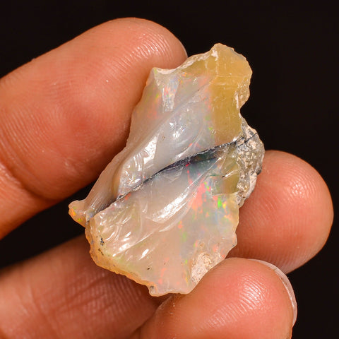 Tempting Top Grade Quality 100% Natural Welo Fire Ethiopian Opal Fancy Rough Loose Gemstone For Making Jewelry 27X16X11MM 17.00 Cts. KR59-92 Sunkarton