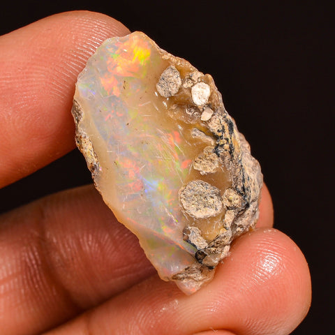 Terrific Top Grade Quality 100% Natural Welo Fire Ethiopian Opal Fancy Rough Loose Gemstone For Making Jewelry 26X14X13MM 19.00 Cts. KR59-93 Sunkarton