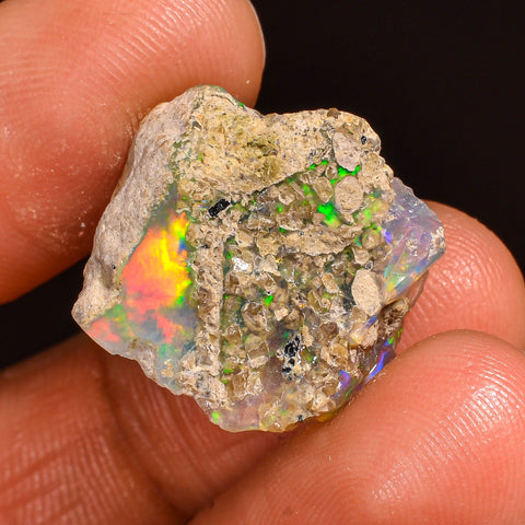 Unique Top Grade Quality 100% Natural Welo Fire Ethiopian Opal Fancy Rough Loose Gemstone For Making Jewelry 18X16X8 MM 10.00 Cts. KR59-94 Sunkarton