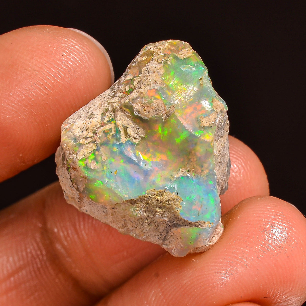 Exclusive Top Grade Quality 100% Natural Welo Fire Ethiopian Opal Fancy Rough Loose Gemstone For Making Jewelry 21X17X11MM 16.50 Cts KR59-97 Sunkarton