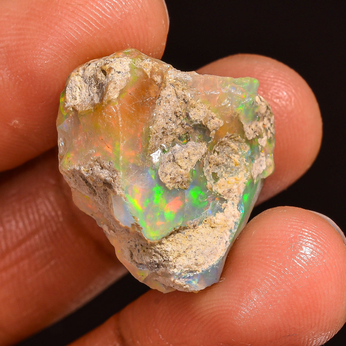 Exclusive Top Grade Quality 100% Natural Welo Fire Ethiopian Opal Fancy Rough Loose Gemstone For Making Jewelry 21X17X11MM 16.50 Cts KR59-97 Sunkarton