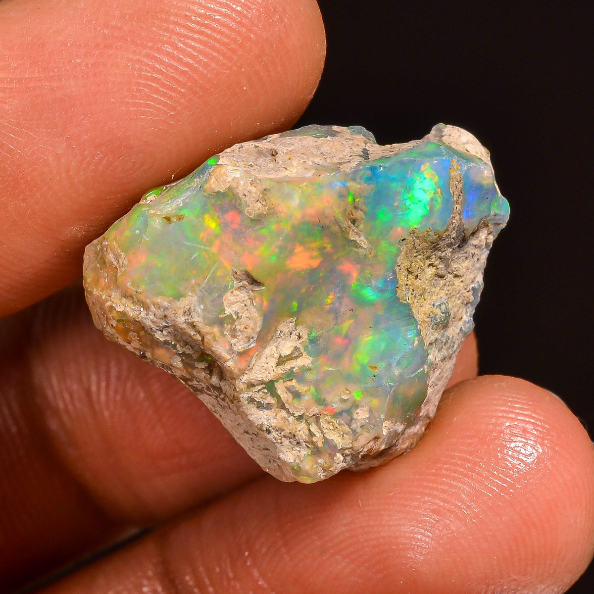 Exclusive Top Grade Quality 100% Natural Welo Fire Ethiopian Opal Fancy Rough Loose Gemstone For Making Jewelry 21X17X11MM 16.50 Cts KR59-97 Sunkarton