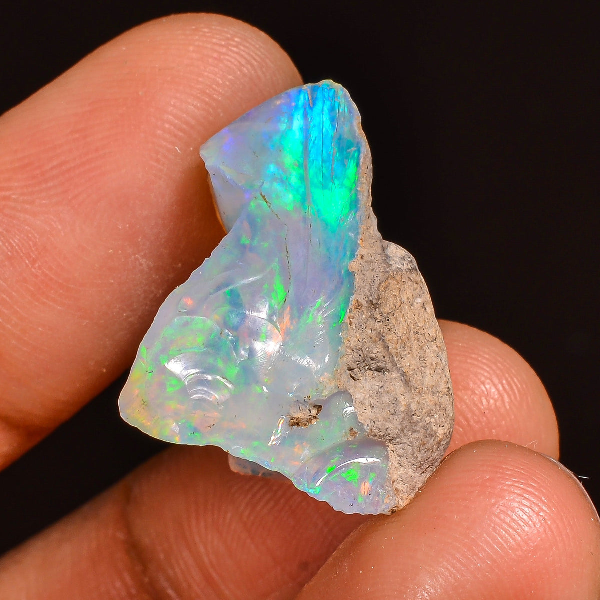 Stunning Top Grade Quality 100% Natural Welo Fire Ethiopian Opal Fancy Rough Loose Gemstone For Making Jewelry 22X16X11 MM 13.50 Cts. KR59-9 Sunkarton