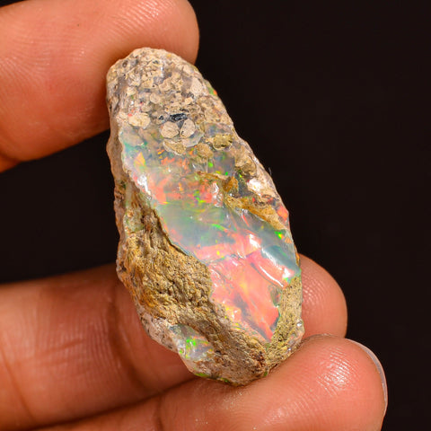 Terrific Top Grade Quality 100% Natural Welo Fire Ethiopian Opal Rough Loose Gemstone For Making Jewelry 32X15X14 MM 32.00 Cts. KR60-12 Sunkarton