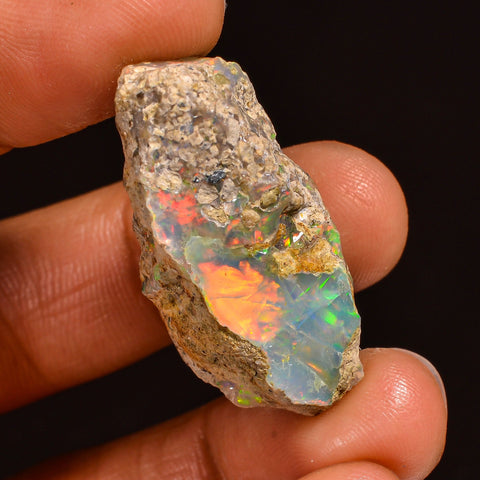 Terrific Top Grade Quality 100% Natural Welo Fire Ethiopian Opal Rough Loose Gemstone For Making Jewelry 32X15X14 MM 32.00 Cts. KR60-12 Sunkarton