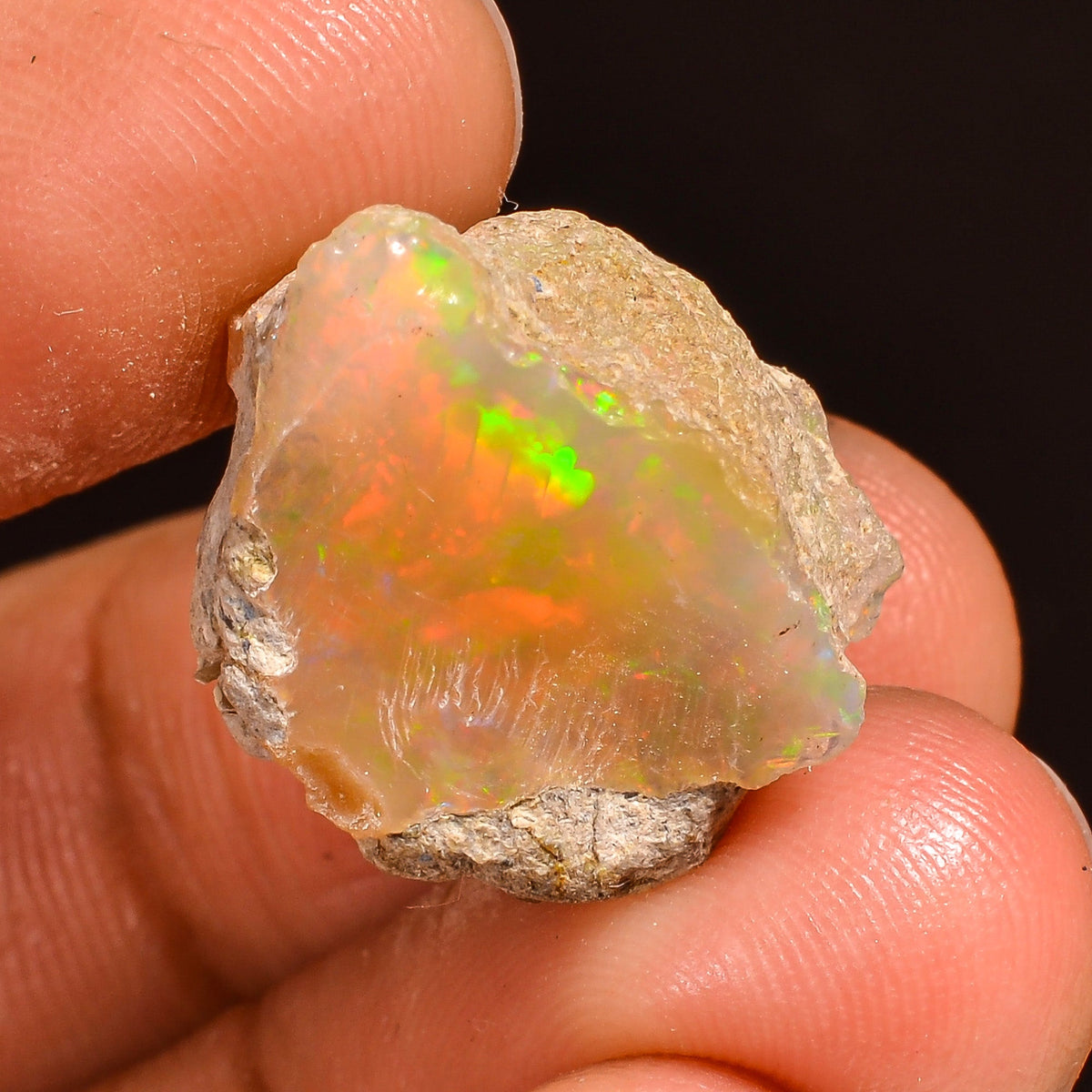 Unique Top Grade Quality 100% Natural Welo Fire Ethiopian Opal Fancy Rough Loose Gemstone For Making Jewelry 21X15X11 MM 14.00 Cts. KR60-13 Sunkarton