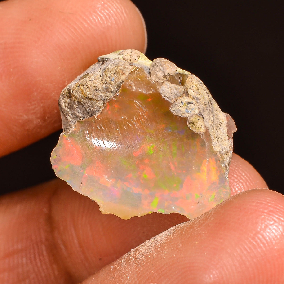 Unique Top Grade Quality 100% Natural Welo Fire Ethiopian Opal Fancy Rough Loose Gemstone For Making Jewelry 21X15X11 MM 14.00 Cts. KR60-13 Sunkarton