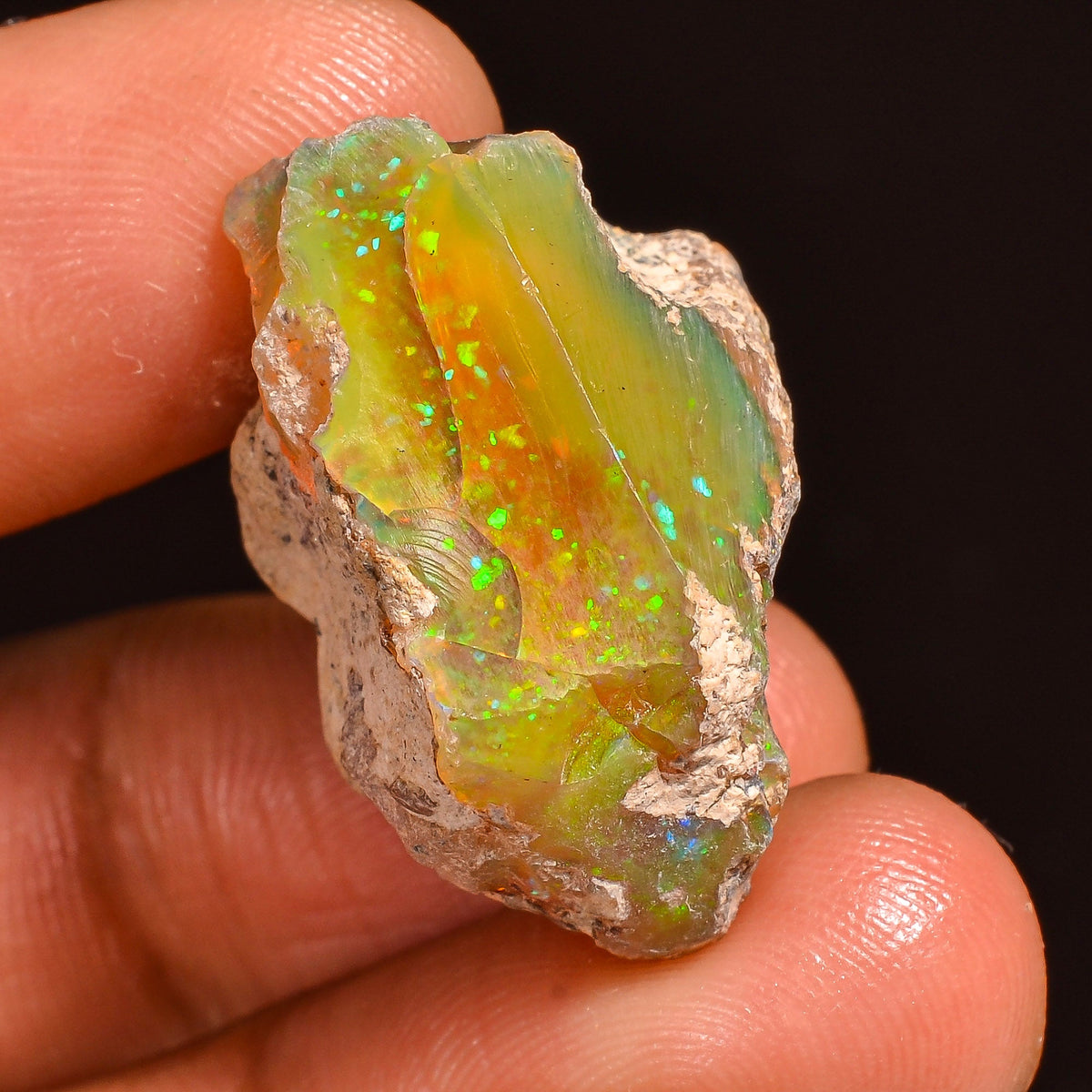 Excellent Top Grade Quality 100% Natural Welo Fire Ethiopian Opal Rough Loose Gemstone For Making Jewelry 25X18X14 MM 28.50 Cts. KR60-15 Sunkarton