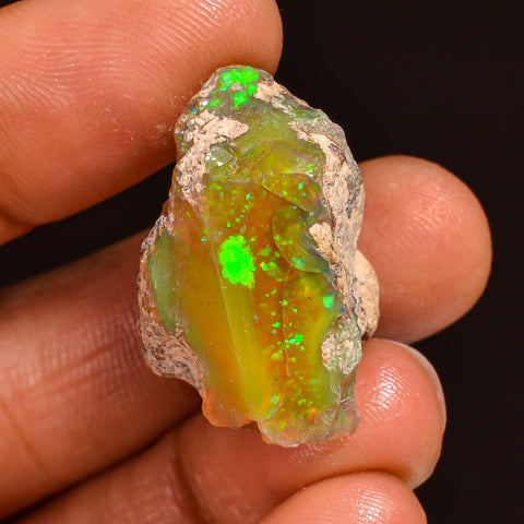 Excellent Top Grade Quality 100% Natural Welo Fire Ethiopian Opal Rough Loose Gemstone For Making Jewelry 25X18X14 MM 28.50 Cts. KR60-15 Sunkarton