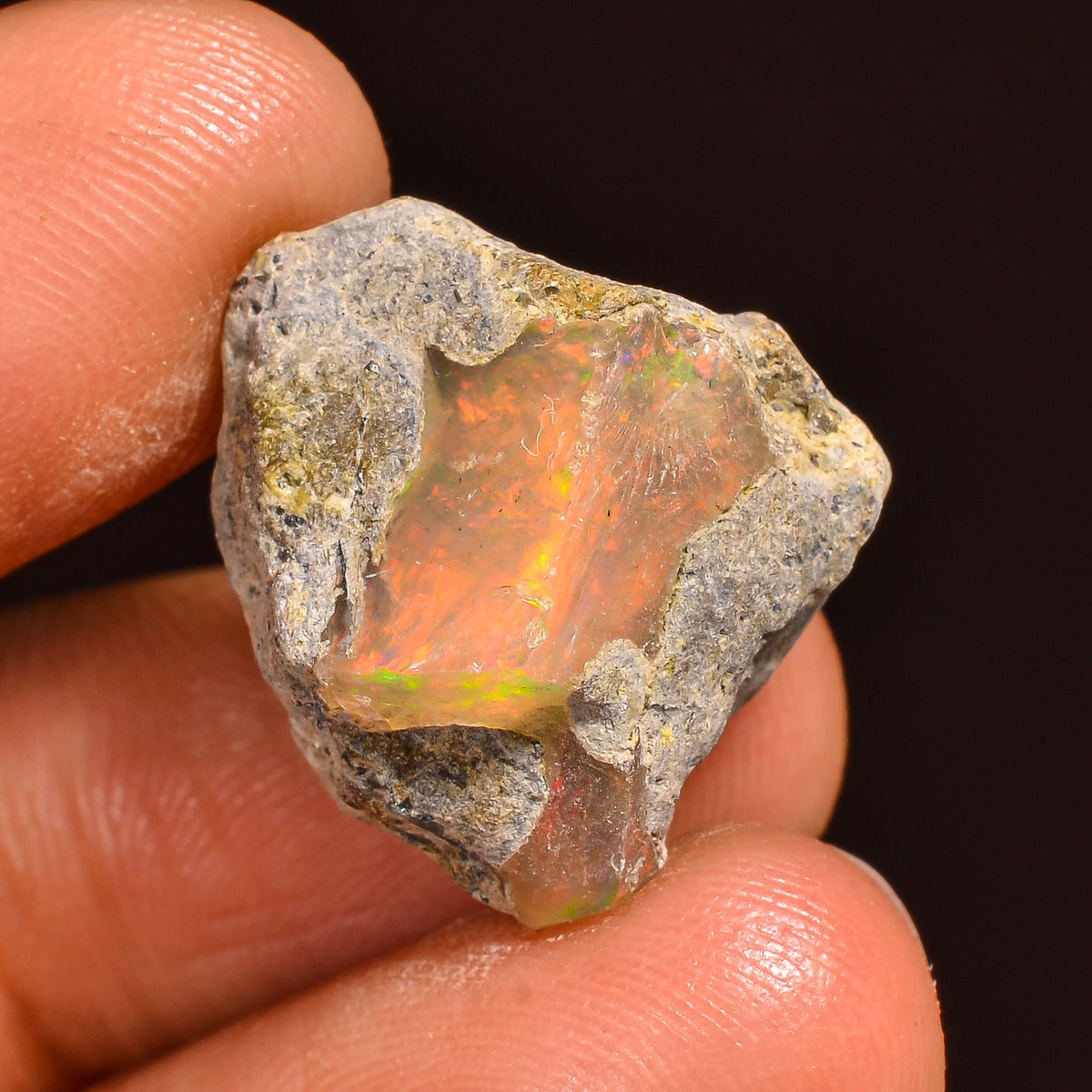 Elegant Top Grade Quality 100% Natural Welo Fire Ethiopian Opal Fancy Rough Loose Gemstone For Making Jewelry 19X16X9 MM 11.50 Cts. KR60-17 Sunkarton