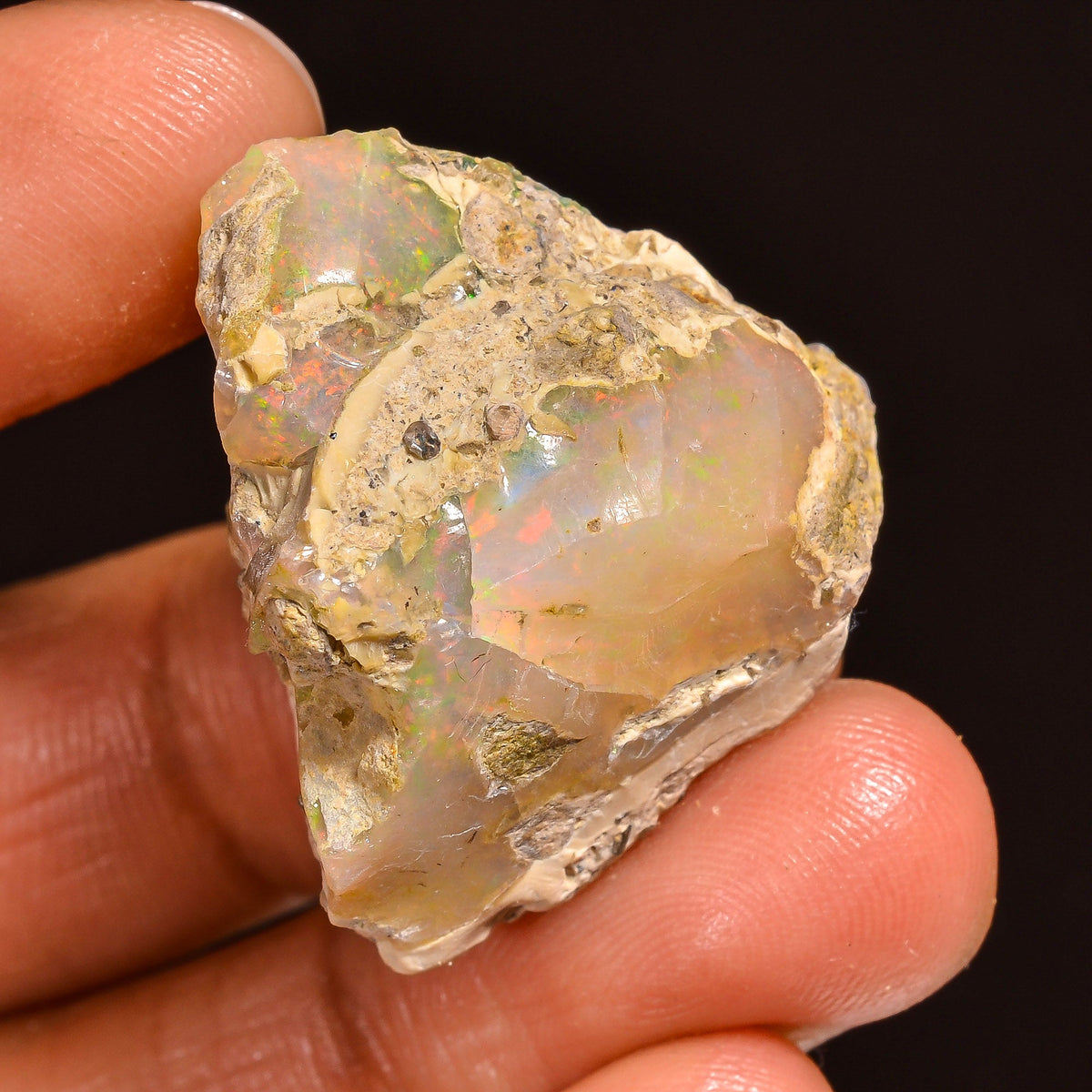Fabulous Top Grade Quality 100% Natural Welo Fire Ethiopian Opal Rough Loose Gemstone For Making Jewelry 28X23X16 MM 35.50 Cts. KR60-18 Sunkarton
