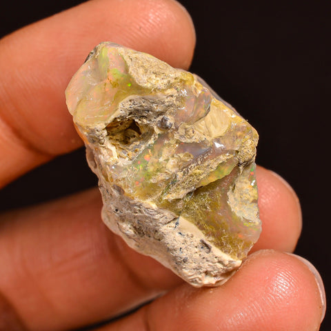 Fabulous Top Grade Quality 100% Natural Welo Fire Ethiopian Opal Rough Loose Gemstone For Making Jewelry 28X23X16 MM 35.50 Cts. KR60-18 Sunkarton
