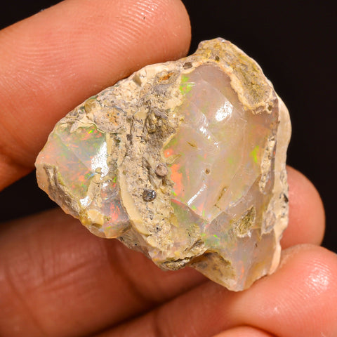 Fabulous Top Grade Quality 100% Natural Welo Fire Ethiopian Opal Rough Loose Gemstone For Making Jewelry 28X23X16 MM 35.50 Cts. KR60-18 Sunkarton