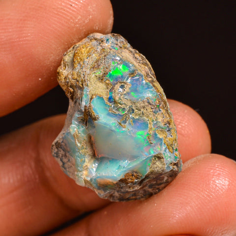 Fantastic Top Grade Quality 100% Natural Welo Fire Ethiopian Opal Rough Loose Gemstone For Making Jewelry 22X16X13 MM 17.00 Cts. KR60-19 Sunkarton