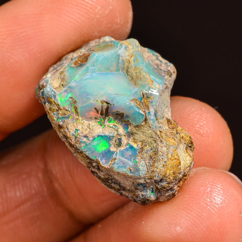 Fantastic Top Grade Quality 100% Natural Welo Fire Ethiopian Opal Rough Loose Gemstone For Making Jewelry 22X16X13 MM 17.00 Cts. KR60-19 Sunkarton
