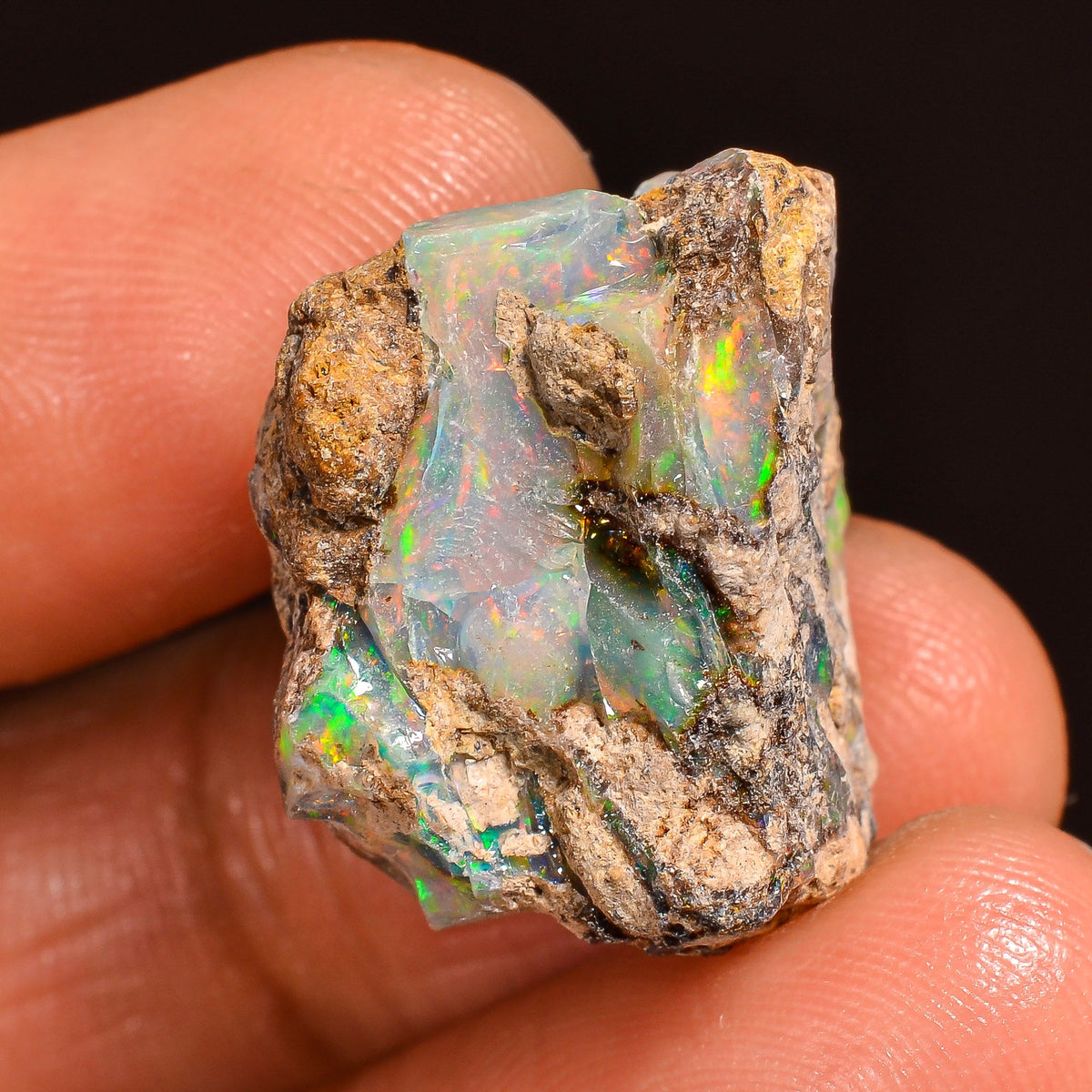 Immaculate Top Grade Quality 100% Natural Welo Fire Ethiopian Opal Rough Loose Gemstone For Making Jewelry 20X17X13 MM 19.00 Cts. KR60-21 Sunkarton