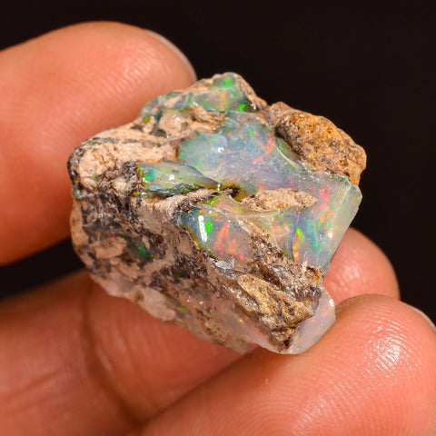 Immaculate Top Grade Quality 100% Natural Welo Fire Ethiopian Opal Rough Loose Gemstone For Making Jewelry 20X17X13 MM 19.00 Cts. KR60-21 Sunkarton