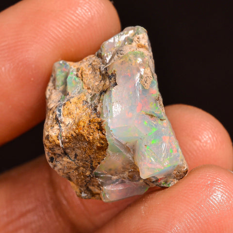 Immaculate Top Grade Quality 100% Natural Welo Fire Ethiopian Opal Rough Loose Gemstone For Making Jewelry 20X17X13 MM 19.00 Cts. KR60-21 Sunkarton