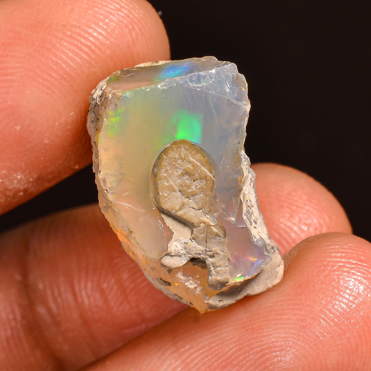 Incredible Top Grade Quality 100% Natural Welo Fire Ethiopian Opal Rough Loose Gemstone For Making Jewelry 18X15X10 MM 14.00 Cts. KR60-22 Sunkarton