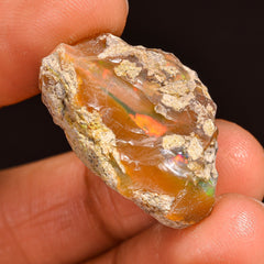 Outstanding Top Grade Quality 100% Natural Welo Fire Ethiopian Opal Rough Loose Gemstone For Making Jewelry 25X16X12 MM 24.00 Cts. KR60-25 Sunkarton