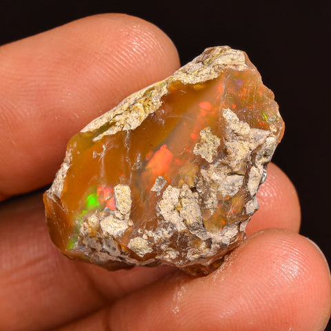 Outstanding Top Grade Quality 100% Natural Welo Fire Ethiopian Opal Rough Loose Gemstone For Making Jewelry 25X16X12 MM 24.00 Cts. KR60-25 Sunkarton