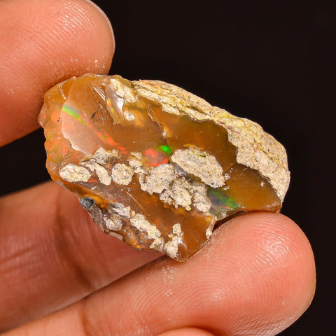 Outstanding Top Grade Quality 100% Natural Welo Fire Ethiopian Opal Rough Loose Gemstone For Making Jewelry 25X16X12 MM 24.00 Cts. KR60-25 Sunkarton