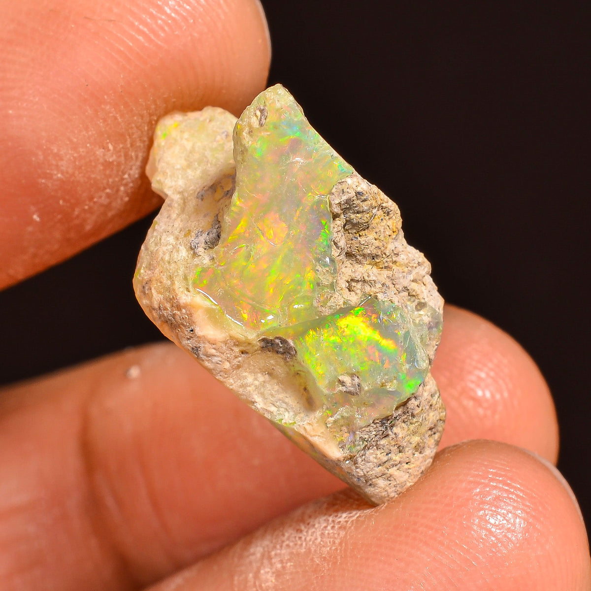 Tempting Top Grade Quality 100% Natural Welo Fire Ethiopian Opal Fancy Rough Loose Gemstone For Making Jewelry 20X11X8 MM 07.00 Cts. KR60-28 Sunkarton